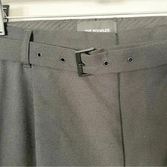 The Kooples Women’s Wide Tapered Cuffed High Rise Black Wool Trousers Waist 34” - Picture 8 of 11